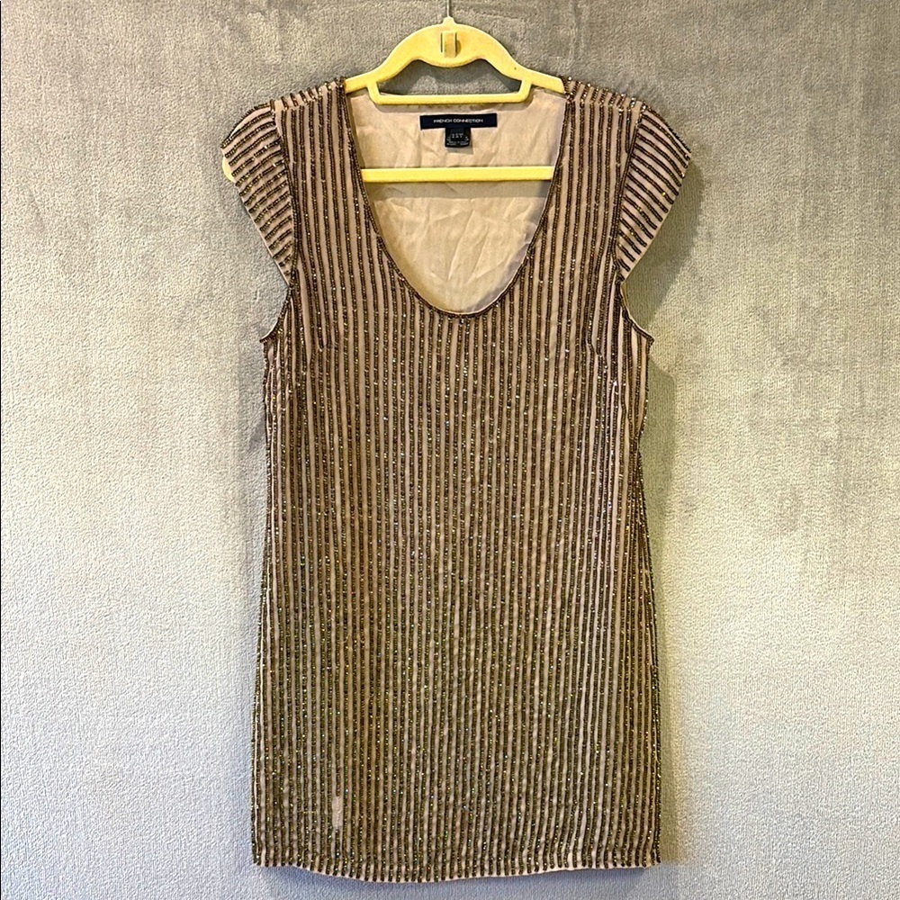 Great Gatsby French Connection Sparkly Dress Sz 6  Party Cocktail New Years Eve